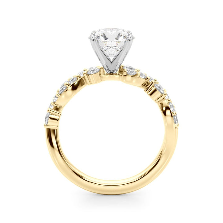 1.00CT 14K Diamond Ring With Fancy Twisted Shoulders With Additional Diamonds - Engagement rings - Design Jewellers Edmonton