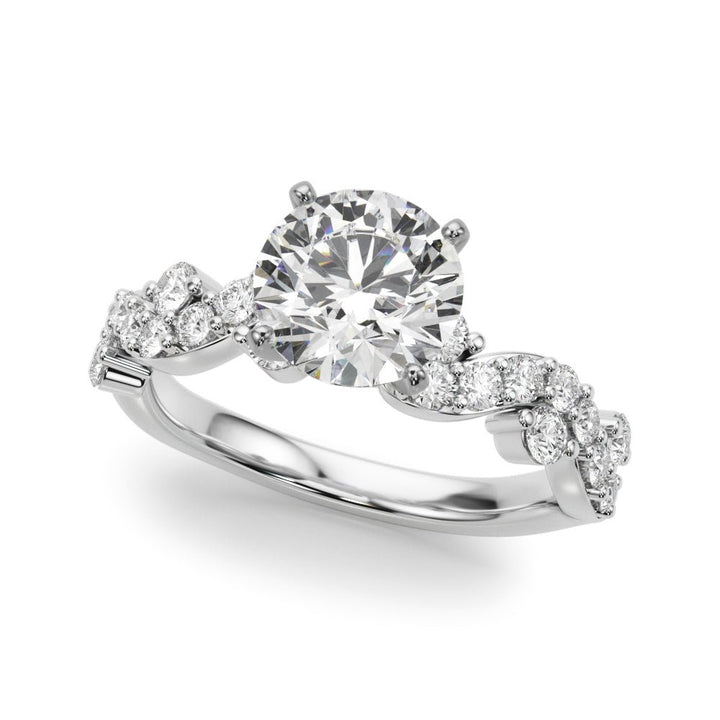 1.00CT 14K Diamond Ring With Fancy Twisted Shoulders With Additional Diamonds - Engagement rings - Design Jewellers Edmonton