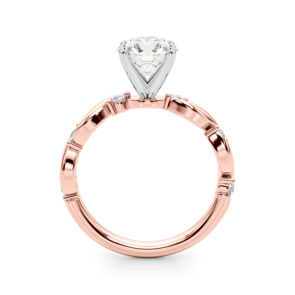 1.00CT 14K Diamond Ring With Twisted Shoulders - Engagement rings - Design Jewellers Edmonton