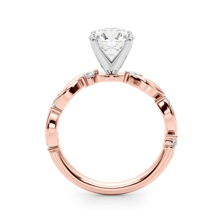 1.00CT 14K Diamond Ring With Twisted Shoulders - Engagement rings - Design Jewellers Edmonton