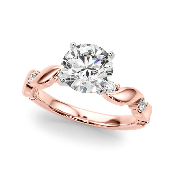 1.00CT 14K Diamond Ring With Twisted Shoulders - Engagement rings - Design Jewellers Edmonton