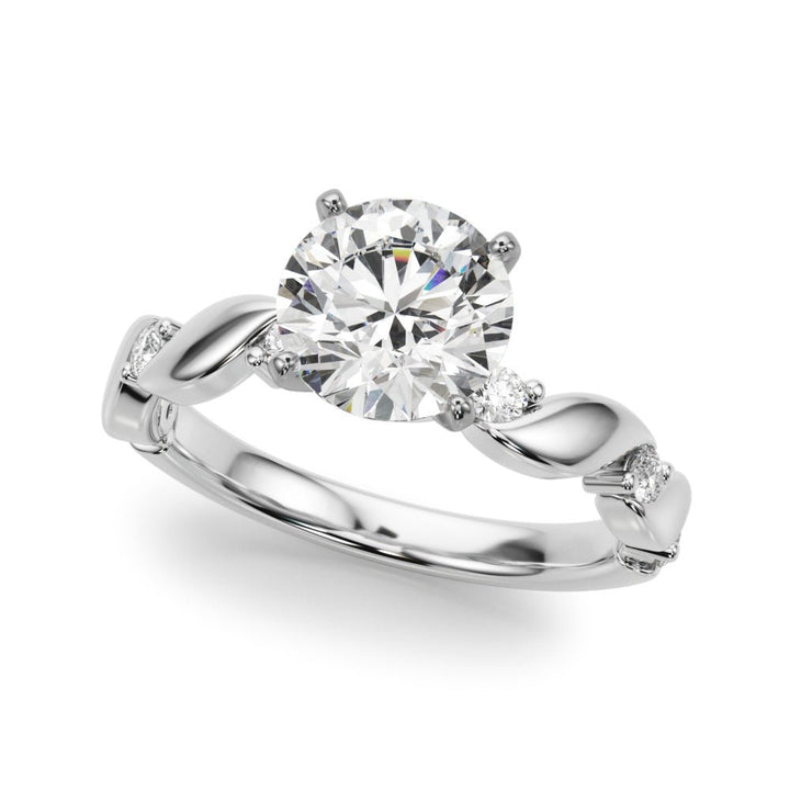 1.00CT 14K Diamond Ring With Twisted Shoulders - Engagement rings - Design Jewellers Edmonton