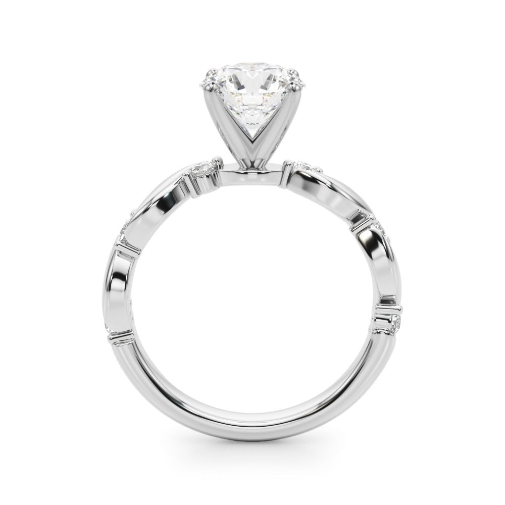 1.00CT 14K Diamond Ring With Twisted Shoulders - Engagement rings - Design Jewellers Edmonton