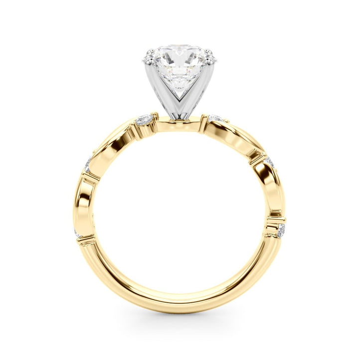 1.00CT 14K Diamond Ring With Twisted Shoulders - Engagement rings - Design Jewellers Edmonton