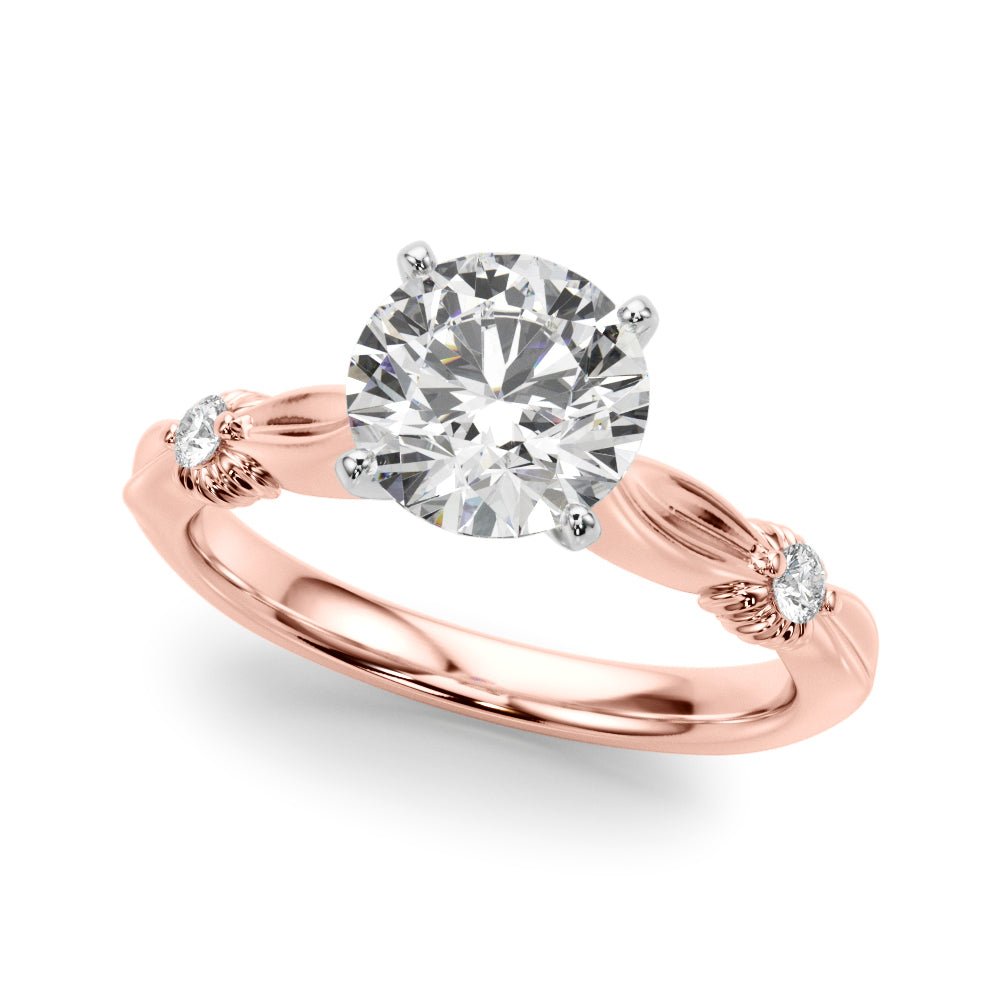 1.00CT 14K Diamond Solitaire Accented With Two Mini Diamonds - Engagement rings - Design Jewellers Edmonton