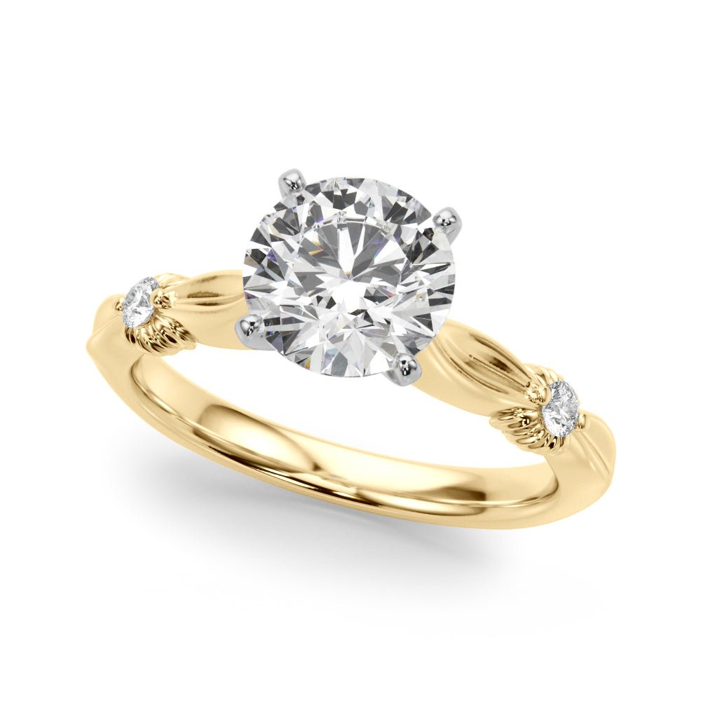 1.00CT 14K Diamond Solitaire Accented With Two Mini Diamonds - Engagement rings - Design Jewellers Edmonton