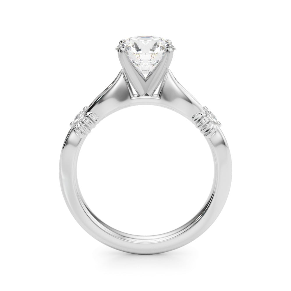 1.00CT 14K Diamond Solitaire Accented With Two Mini Diamonds - Engagement rings - Design Jewellers Edmonton
