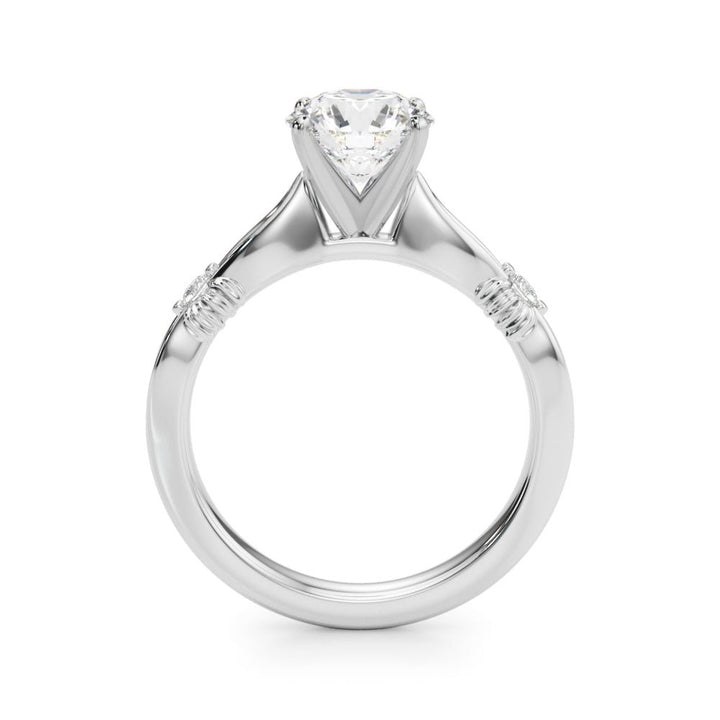 1.00CT 14K Diamond Solitaire Accented With Two Mini Diamonds - Engagement rings - Design Jewellers Edmonton