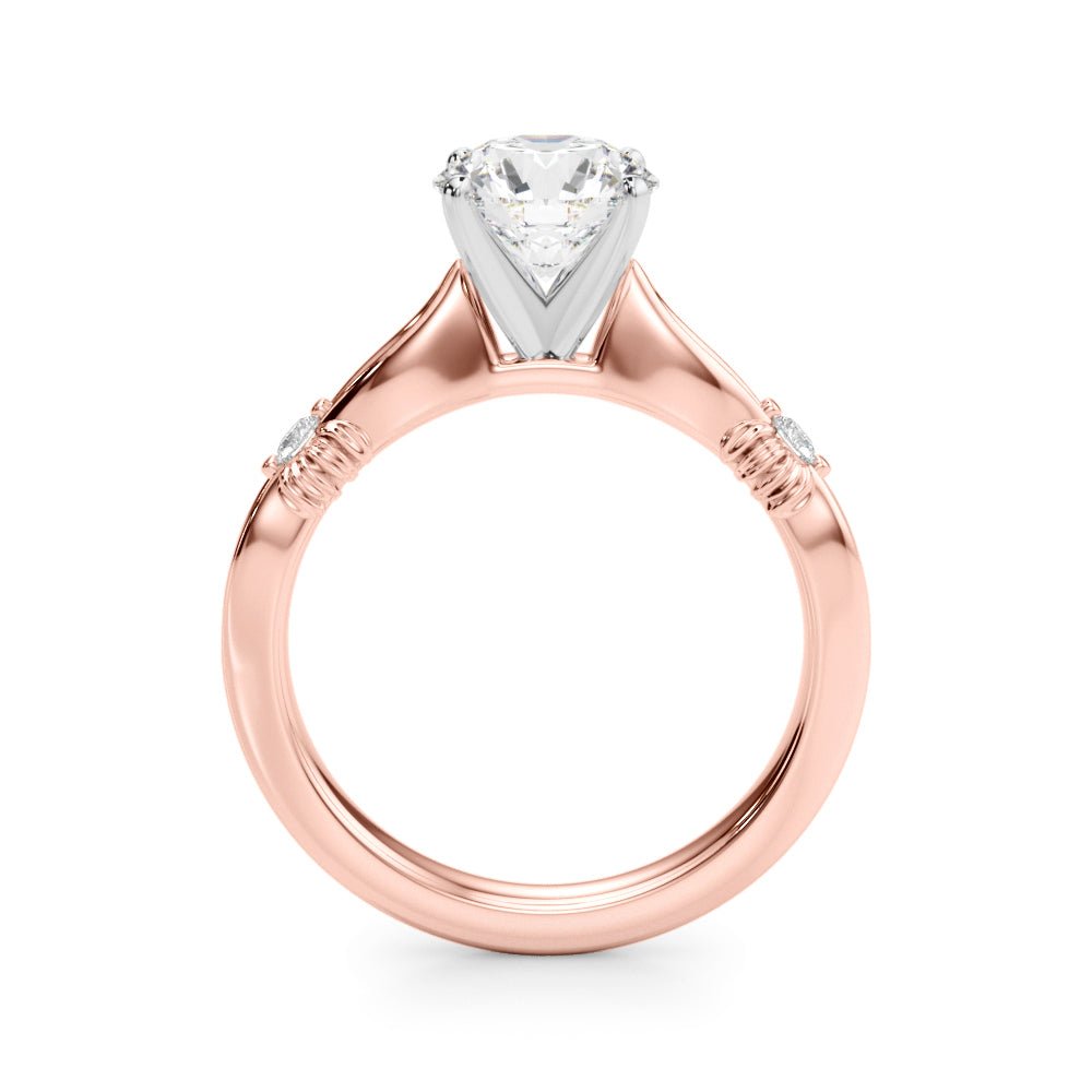 1.00CT 14K Diamond Solitaire Accented With Two Mini Diamonds - Engagement rings - Design Jewellers Edmonton