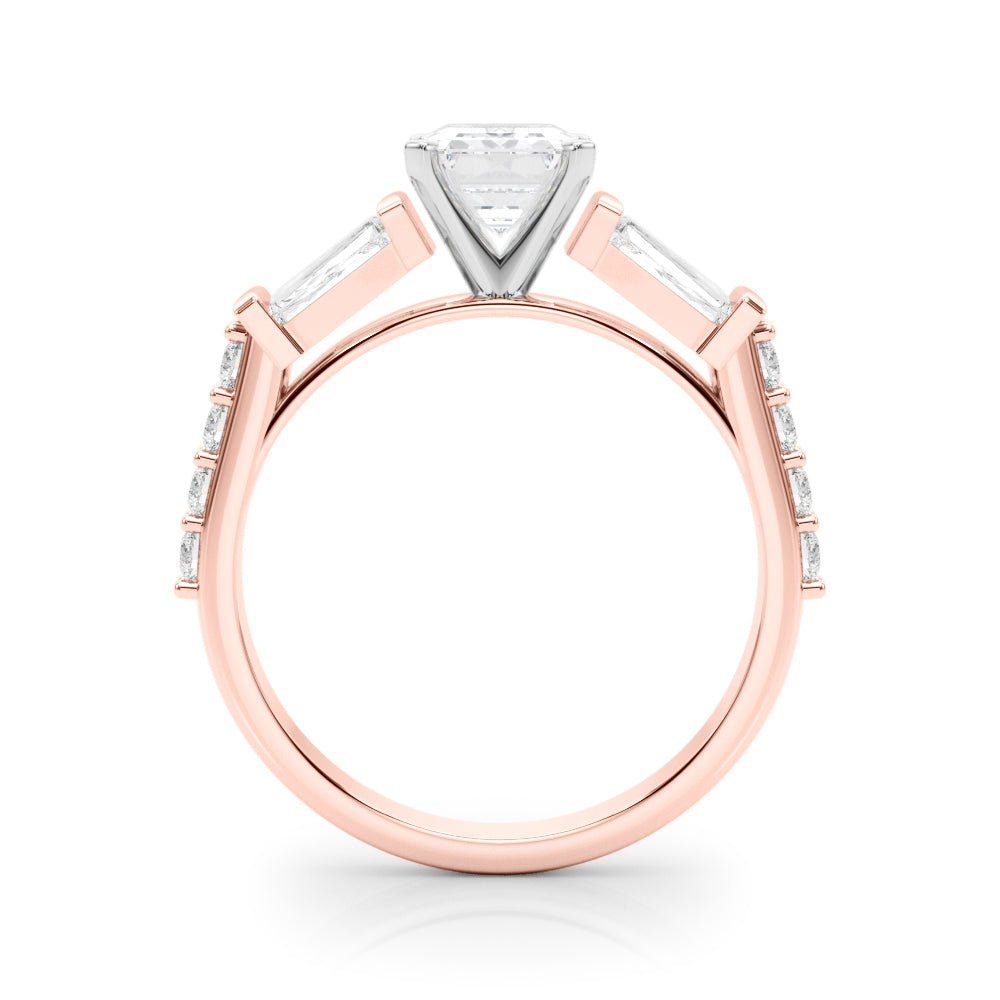 1.00CT 14K Emerald Cut Diamond Design With Baguette Diamonds - Engagement rings - Design Jewellers Edmonton