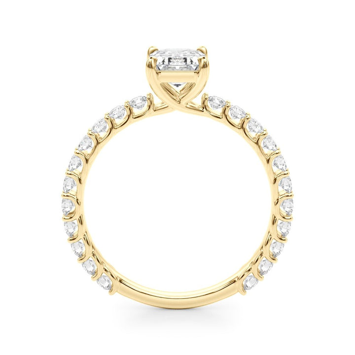 1.00CT 14K Emerald Cut Diamond Ring Accented With Round Brilliant Cut Diamonds - Luxury Rings - Design Jewellers Edmonton