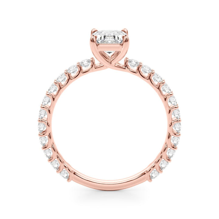 1.00CT 14K Emerald Cut Diamond Ring Accented With Round Brilliant Cut Diamonds - Luxury Rings - Design Jewellers Edmonton