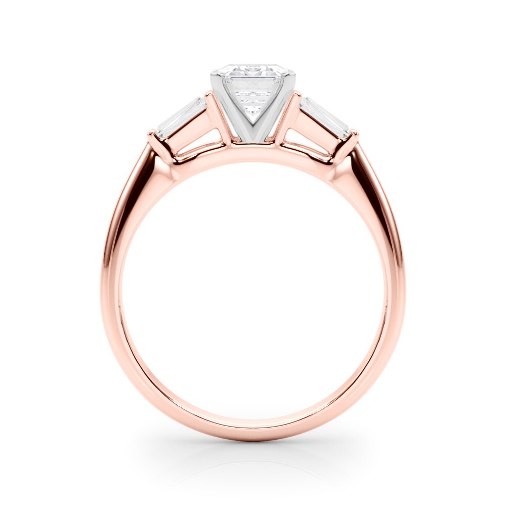 1.00CT 14K Emerald Cut Diamond Ring Accented With Tapered Baguette Cut Diamonds - Luxury Rings - Design Jewellers Edmonton