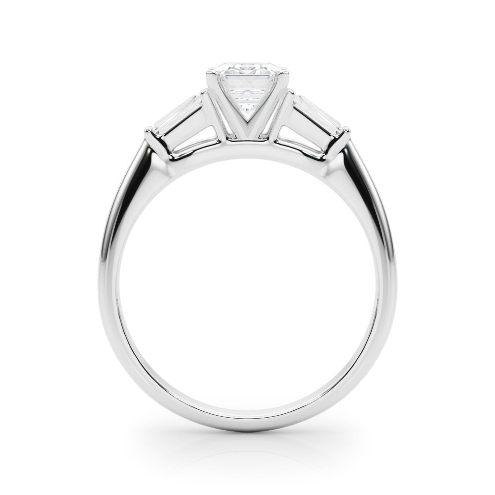 1.00CT 14K Emerald Cut Diamond Ring Accented With Tapered Baguette Cut Diamonds - Luxury Rings - Design Jewellers Edmonton