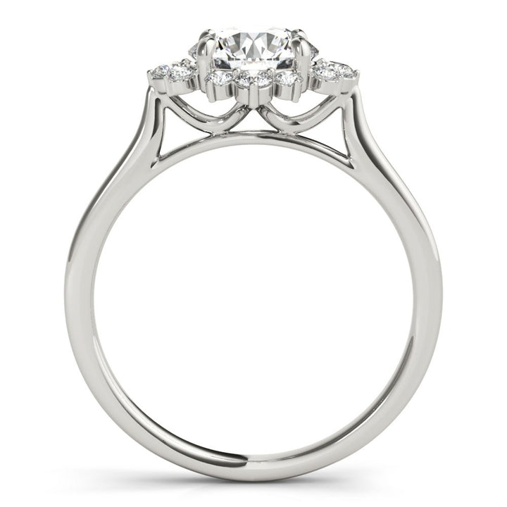 1.00CT 14K Floral Halo Diamond Engagement Ring Accented by Round Brilliant Petal Diamonds - Engagement rings - Design Jewellers Edmonton