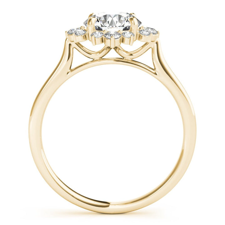 1.00CT 14K Floral Halo Diamond Engagement Ring Accented by Round Brilliant Petal Diamonds - Engagement rings - Design Jewellers Edmonton