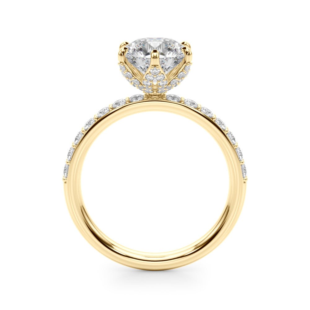 1.00CT 14K Floral Underhalo with Side Diamonds - Engagement rings - Design Jewellers Edmonton