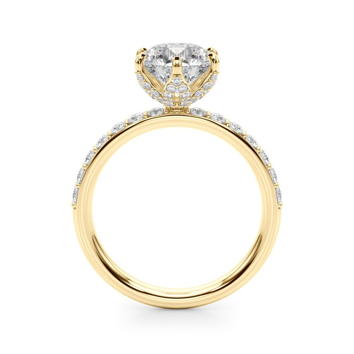 1.00CT 14K Floral Underhalo with Side Diamonds - Engagement rings - Design Jewellers Edmonton