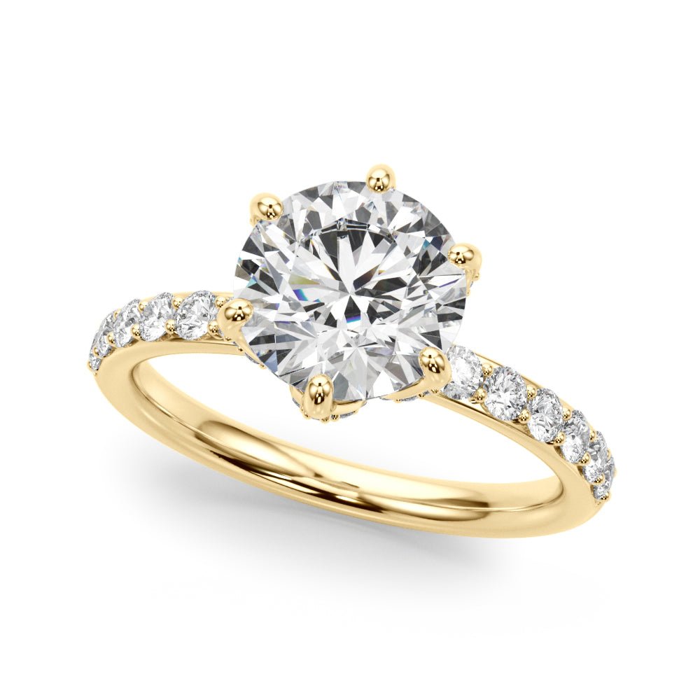 1.00CT 14K Floral Underhalo with Side Diamonds - Engagement rings - Design Jewellers Edmonton