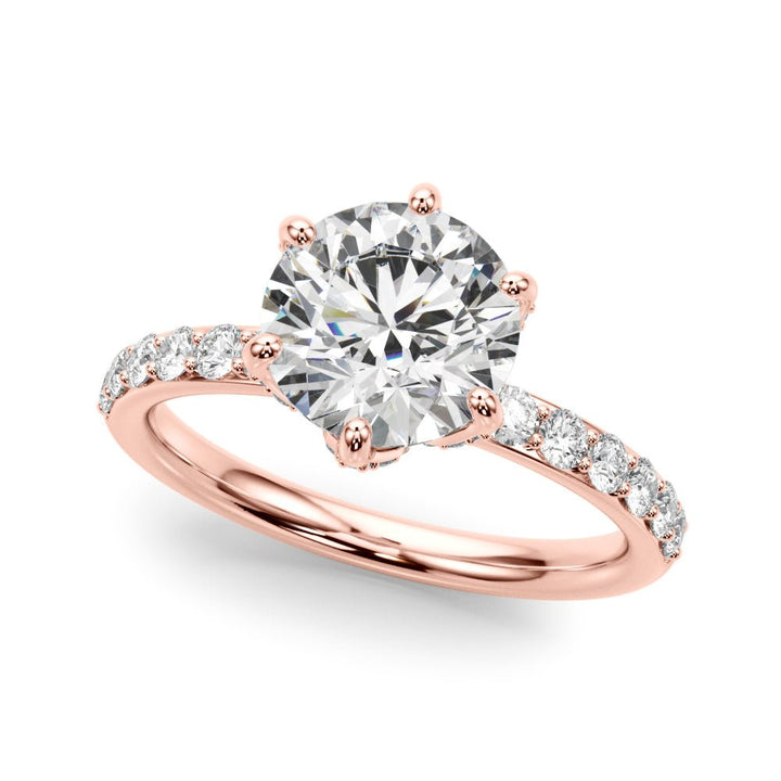 1.00CT 14K Floral Underhalo with Side Diamonds - Engagement rings - Design Jewellers Edmonton