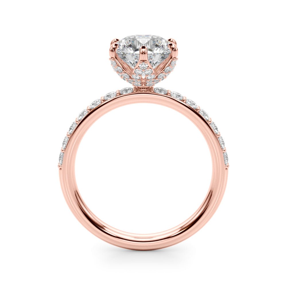 1.00CT 14K Floral Underhalo with Side Diamonds - Engagement rings - Design Jewellers Edmonton
