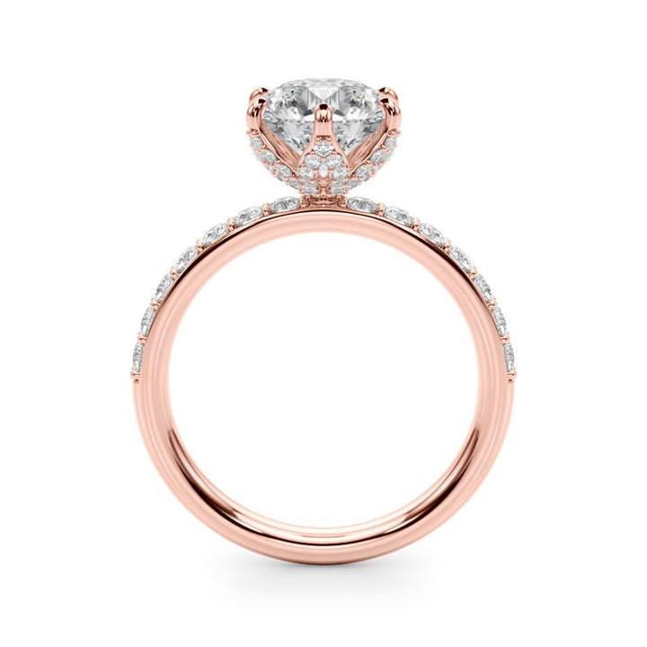1.00CT 14K Floral Underhalo with Side Diamonds - Engagement rings - Design Jewellers Edmonton