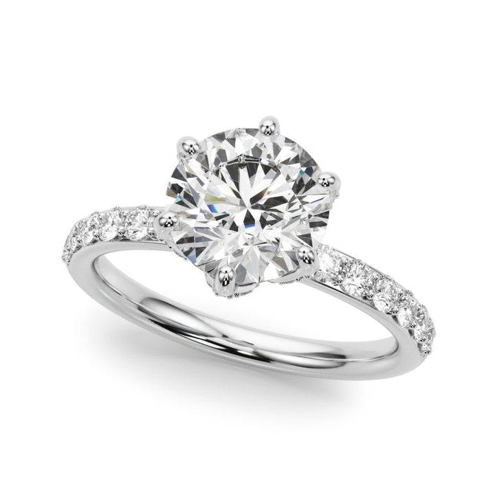 1.00CT 14K Floral Underhalo with Side Diamonds - Engagement rings - Design Jewellers Edmonton