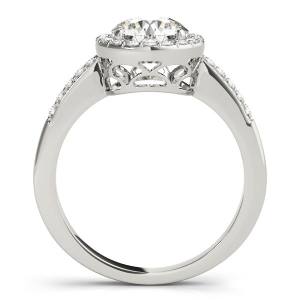 1.00CT 14K Gold Classic Halo Diamond Engagement Ring - Engagement rings - Design Jewellers Edmonton
