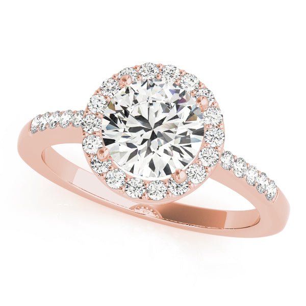 1.00CT 14K Gold Classic Halo Diamond Engagement Ring - Engagement rings - Design Jewellers Edmonton