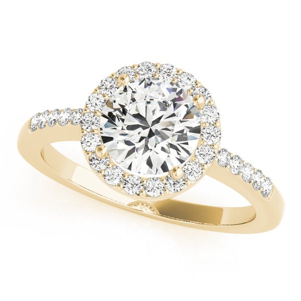 1.00CT 14K Gold Classic Halo Diamond Engagement Ring - Engagement rings - Design Jewellers Edmonton