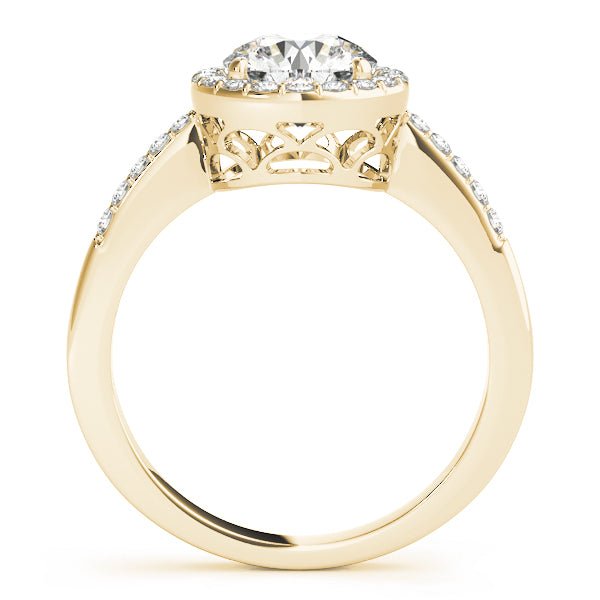 1.00CT 14K Gold Classic Halo Diamond Engagement Ring - Engagement rings - Design Jewellers Edmonton