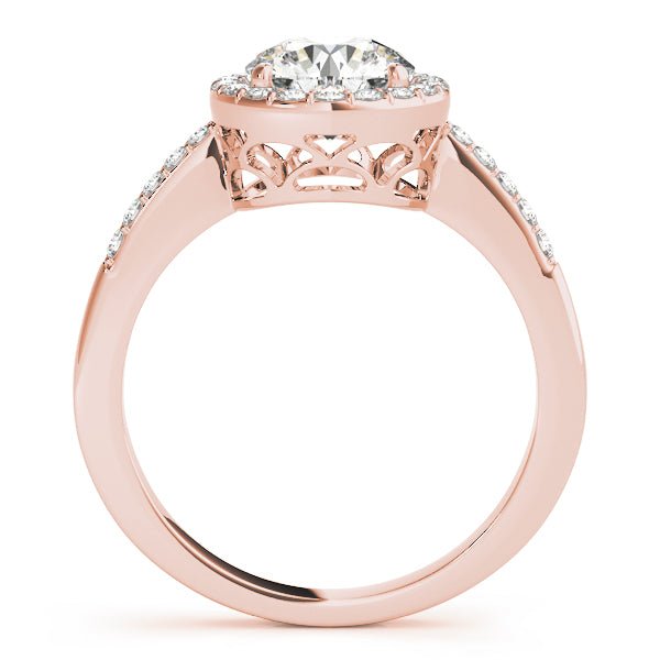 1.00CT 14K Gold Classic Halo Diamond Engagement Ring - Engagement rings - Design Jewellers Edmonton