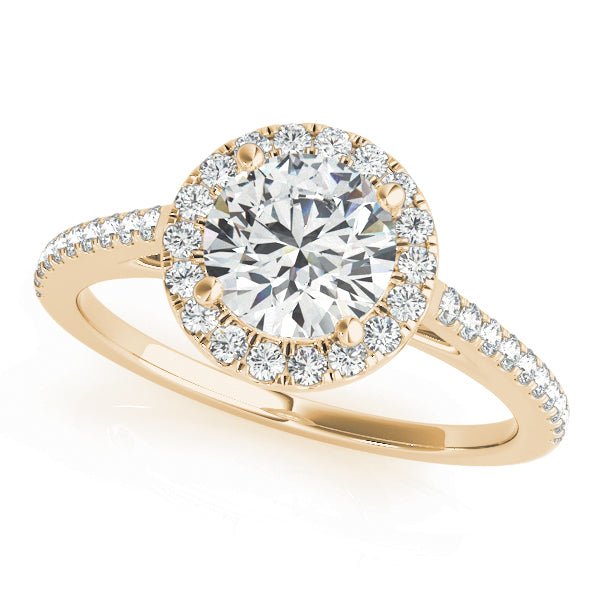 1.00CT 14K Gold Classic Round Halo Engagement Ring - Engagement rings - Design Jewellers Edmonton
