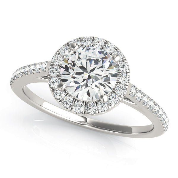 1.00CT 14K Gold Classic Round Halo Engagement Ring