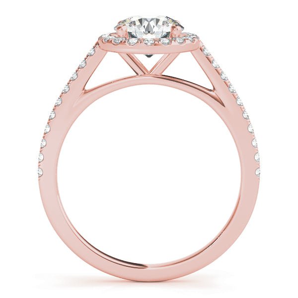 1.00CT 14K Gold Classic Round Halo Engagement Ring - Engagement rings - Design Jewellers Edmonton