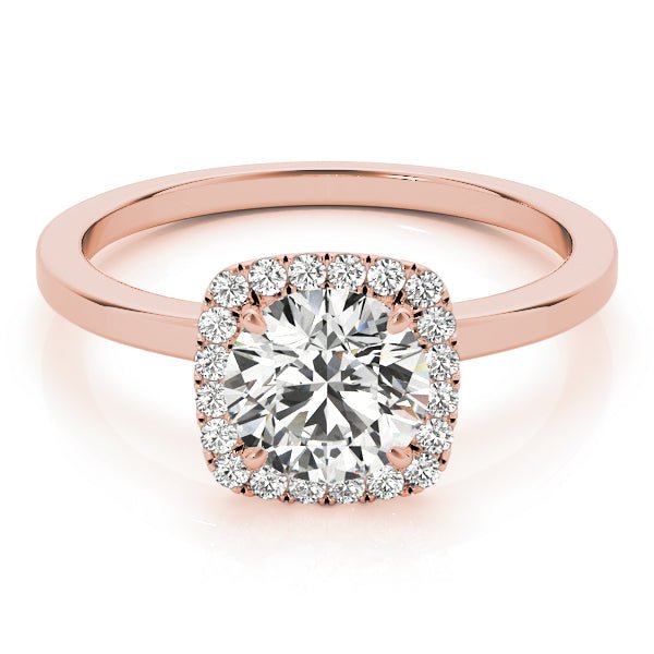 1.00CT 14K Gold Cushion Halo Engagement Ring - Engagement rings - Design Jewellers Edmonton