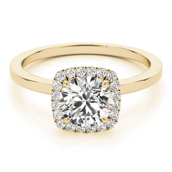 1.00CT 14K Gold Cushion Halo Engagement Ring - Engagement rings - Design Jewellers Edmonton