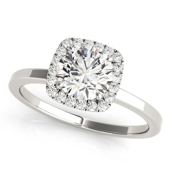 1.00CT 14K Gold Cushion Halo Engagement Ring