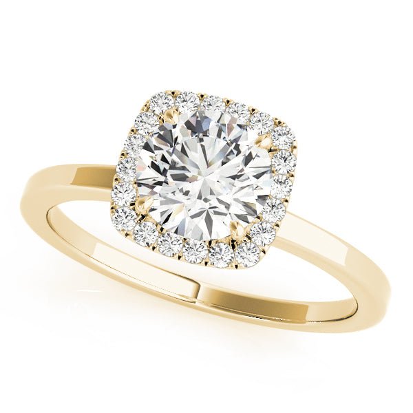 1.00CT 14K Gold Cushion Halo Engagement Ring - Engagement rings - Design Jewellers Edmonton