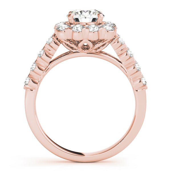 1.00CT 14K Gold Double Halo Cluster Engagement Ring - Engagement rings - Design Jewellers Edmonton