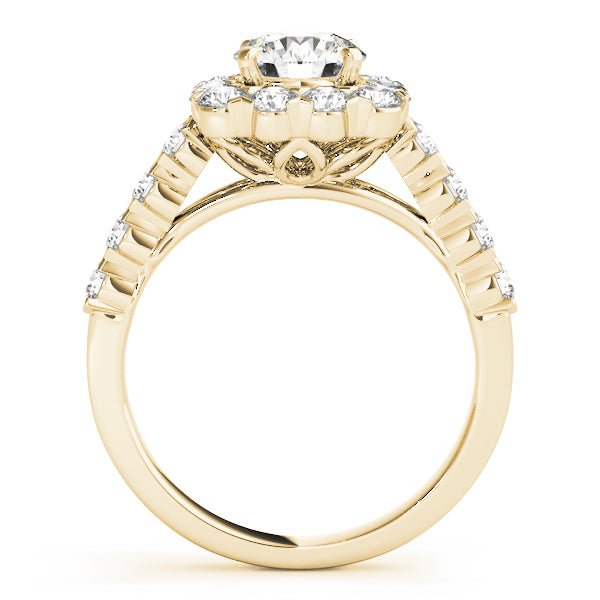 1.00CT 14K Gold Double Halo Cluster Engagement Ring - Engagement rings - Design Jewellers Edmonton