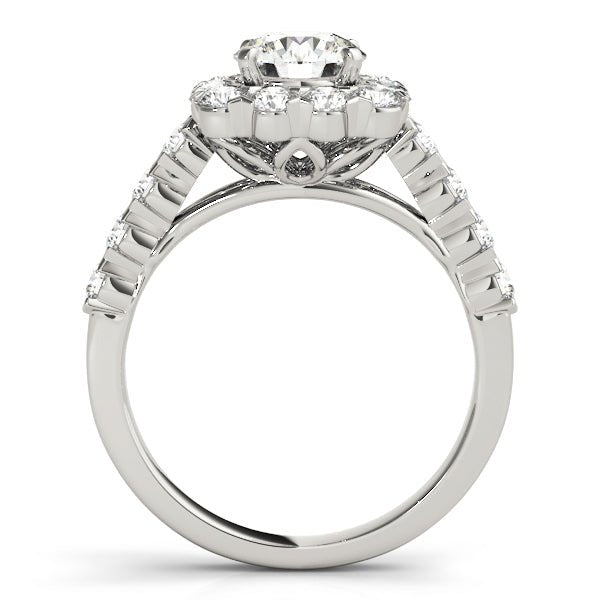 1.00CT 14K Gold Double Halo Cluster Engagement Ring - Engagement rings - Design Jewellers Edmonton