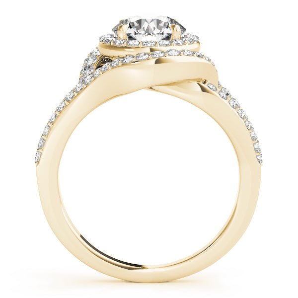 1.00CT 14K Gold Double Halo Split - Shank Engagement Ring - Engagement rings - Design Jewellers Edmonton