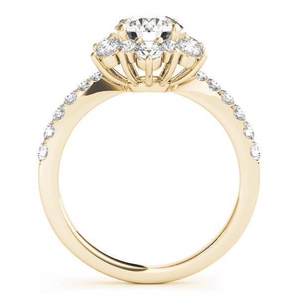 1.00CT 14K Gold Floral Cluster Halo Diamond Engagement Ring - Engagement rings - Design Jewellers Edmonton