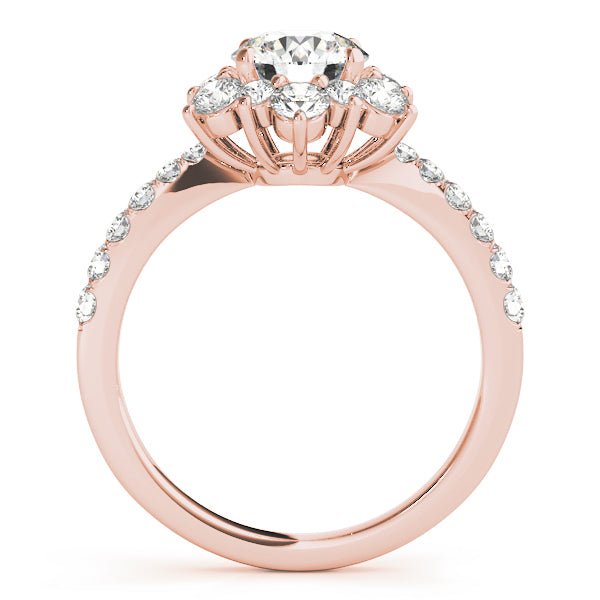 1.00CT 14K Gold Floral Cluster Halo Diamond Engagement Ring - Engagement rings - Design Jewellers Edmonton