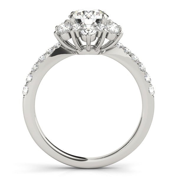 1.00CT 14K Gold Floral Cluster Halo Diamond Engagement Ring - Engagement rings - Design Jewellers Edmonton