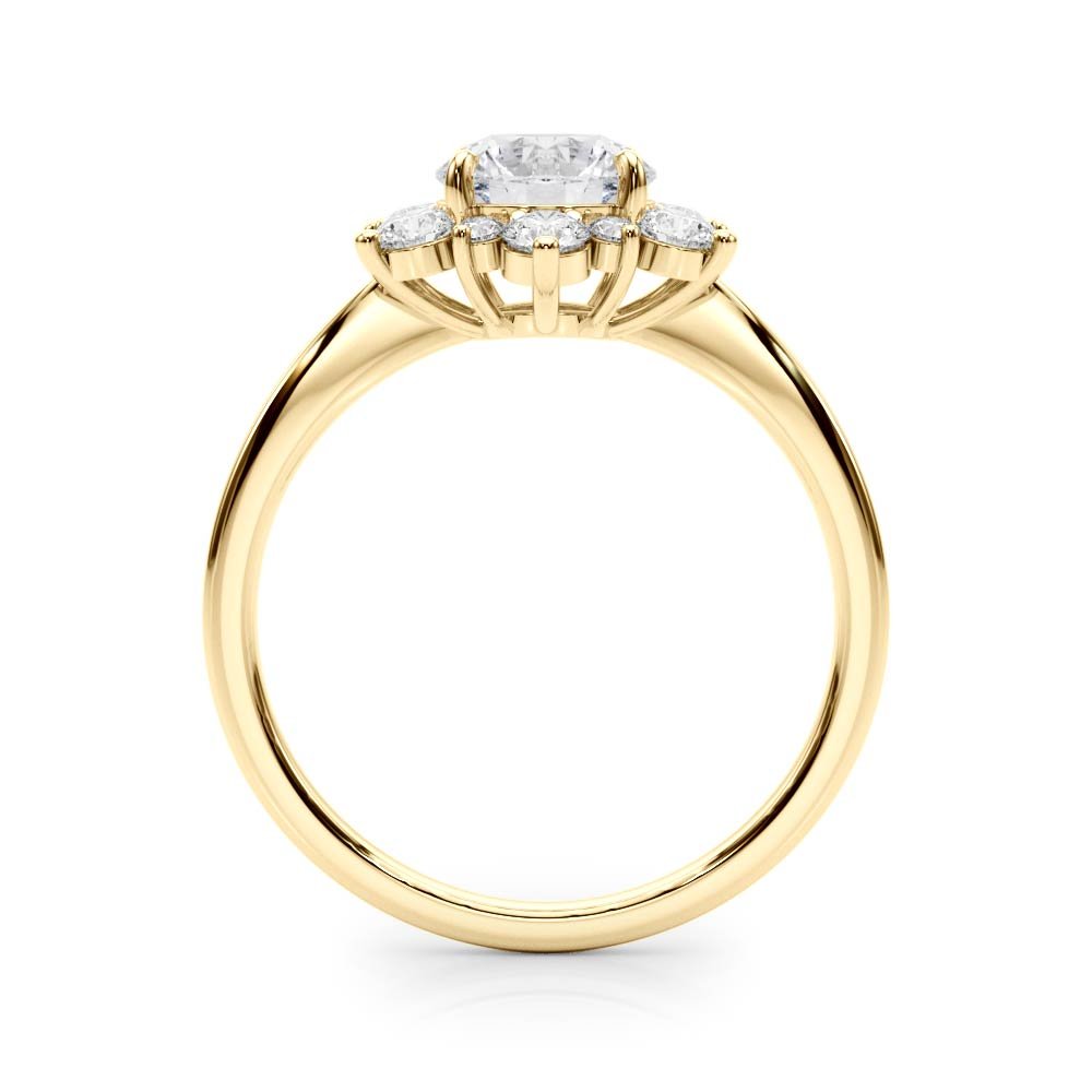 1.00CT 14K Gold Floral Cluster Halo Engagement Ring - Engagement rings - Design Jewellers Edmonton