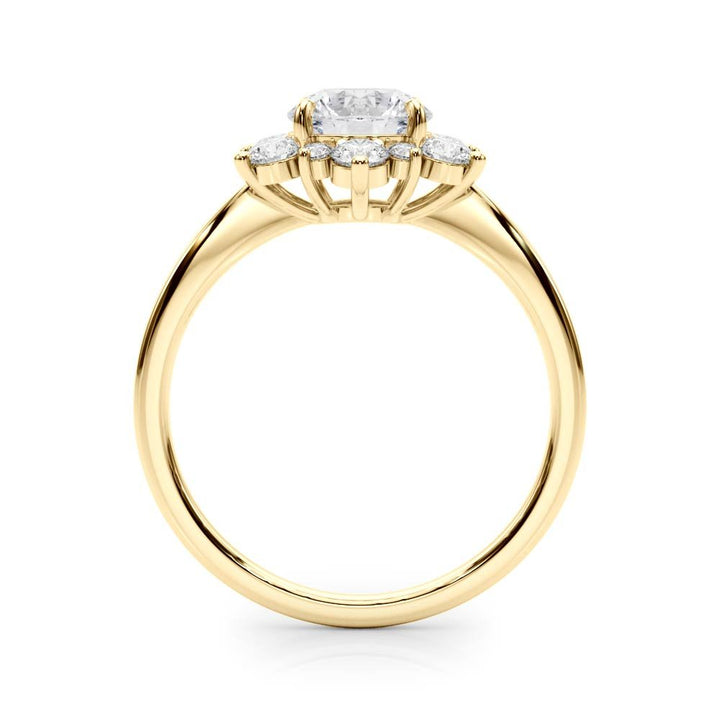 1.00CT 14K Gold Floral Cluster Halo Engagement Ring - Engagement rings - Design Jewellers Edmonton
