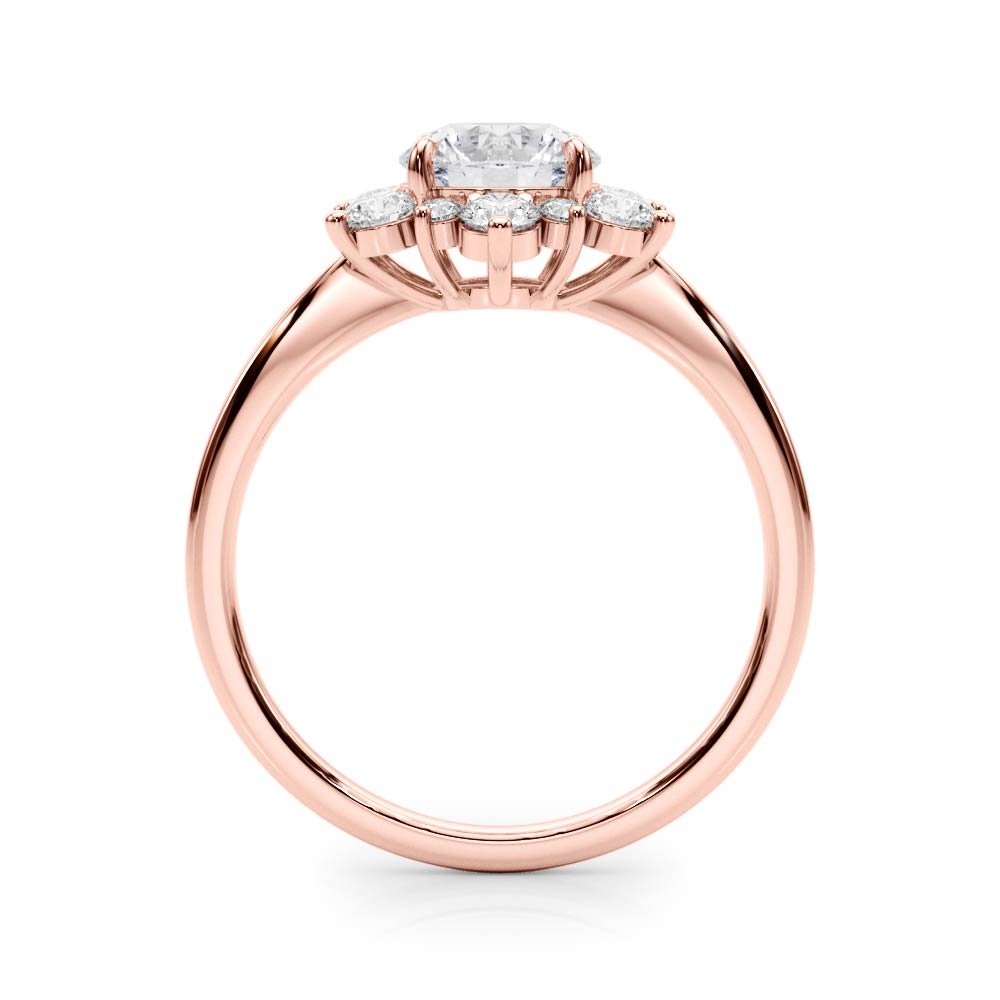 1.00CT 14K Gold Floral Cluster Halo Engagement Ring - Engagement rings - Design Jewellers Edmonton