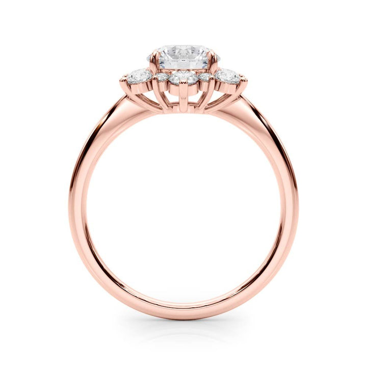 1.00CT 14K Gold Floral Cluster Halo Engagement Ring - Engagement rings - Design Jewellers Edmonton